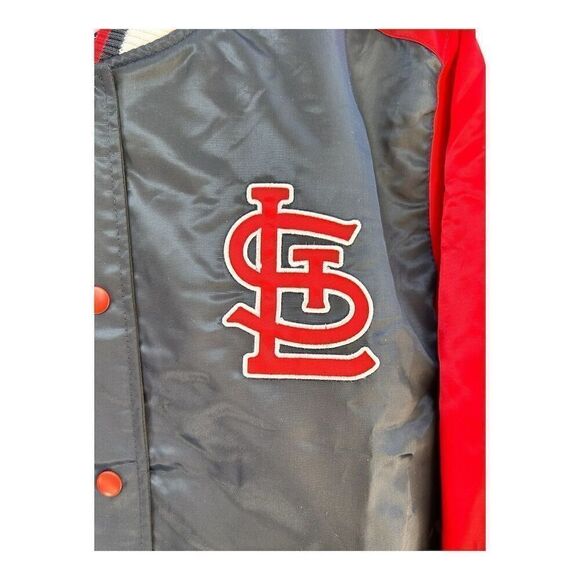 Starter MLB Cardinals Varsity Jacket Men's 2XL Red Snap Closure - Picture 7 of 9